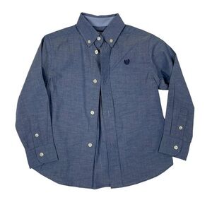 Chaps‎ Button Down Long Sleeve Shirt in Blue Size 5 Boy's